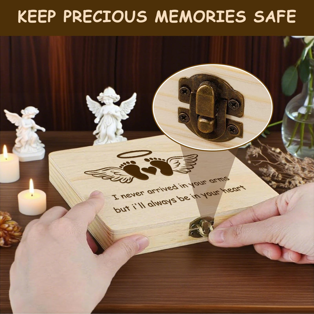 Sweethomegift miscarriage box dimensions are 6.89 by 4.96 by 1 inches.
