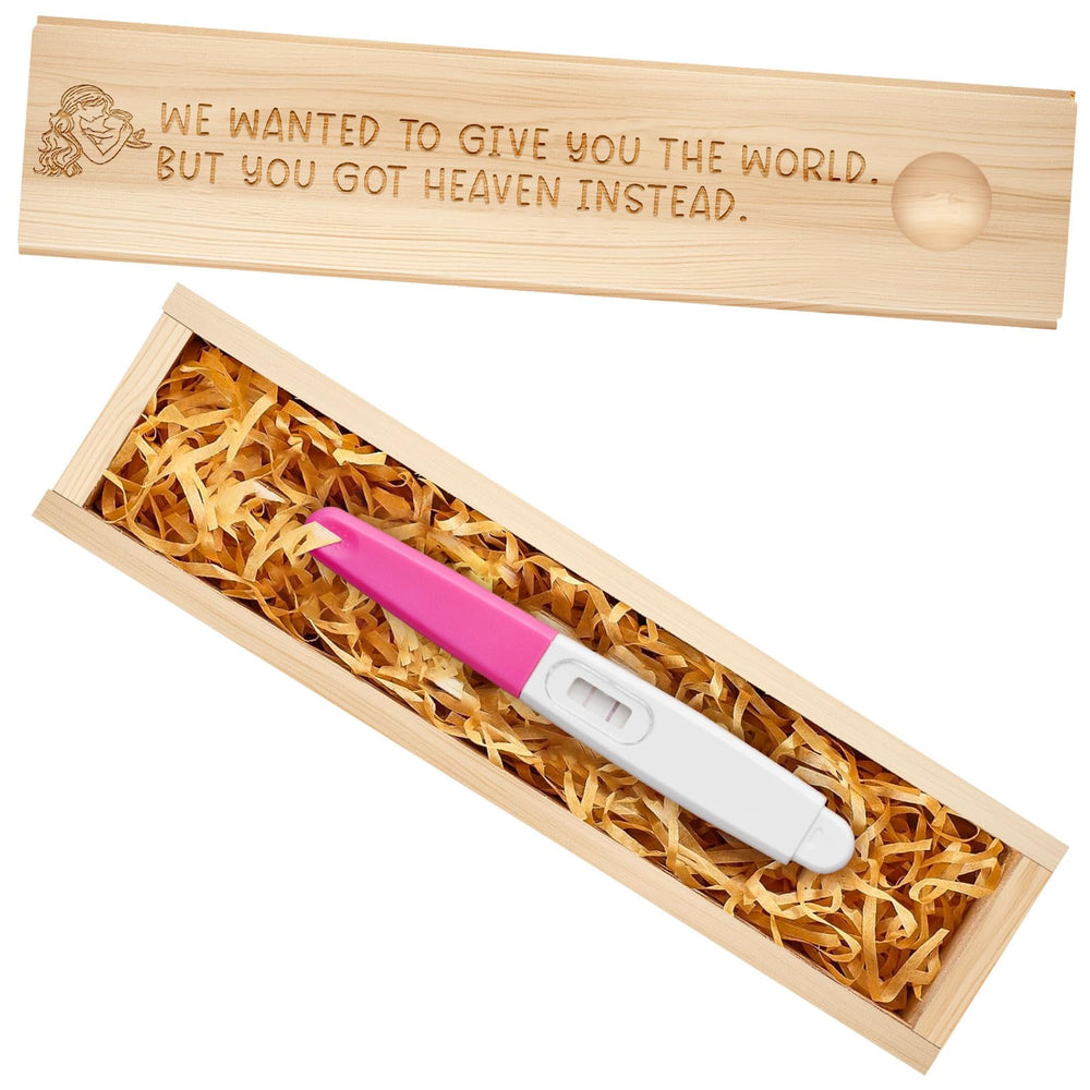Sweet Home Gift pregnancy test keepsake box closed as a lasting memory tribute.