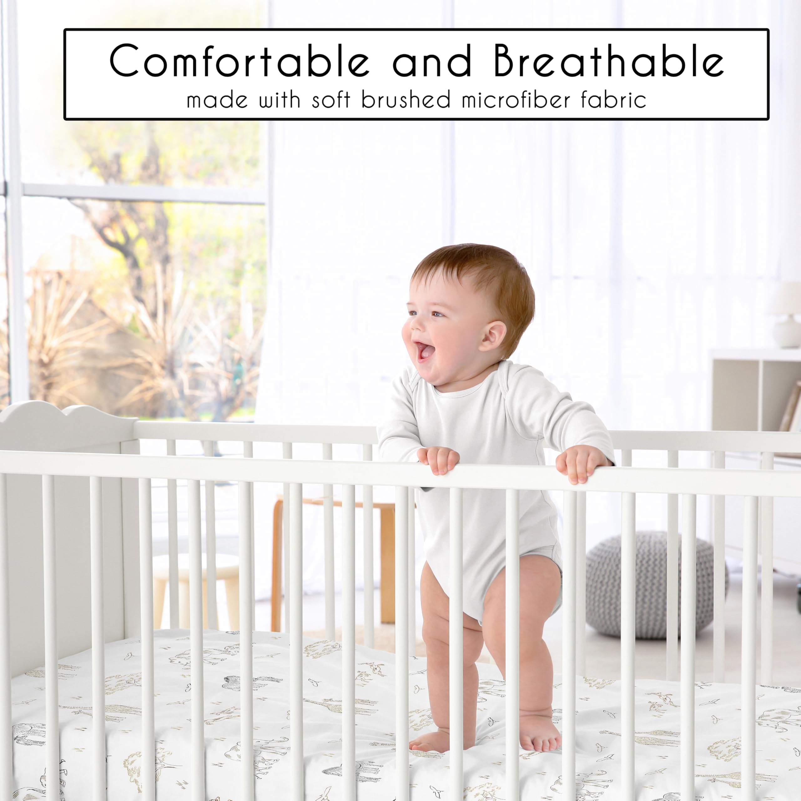 Sweet Jojo Designs fitted crib sheet Jungle Giraffe for a calming nursery