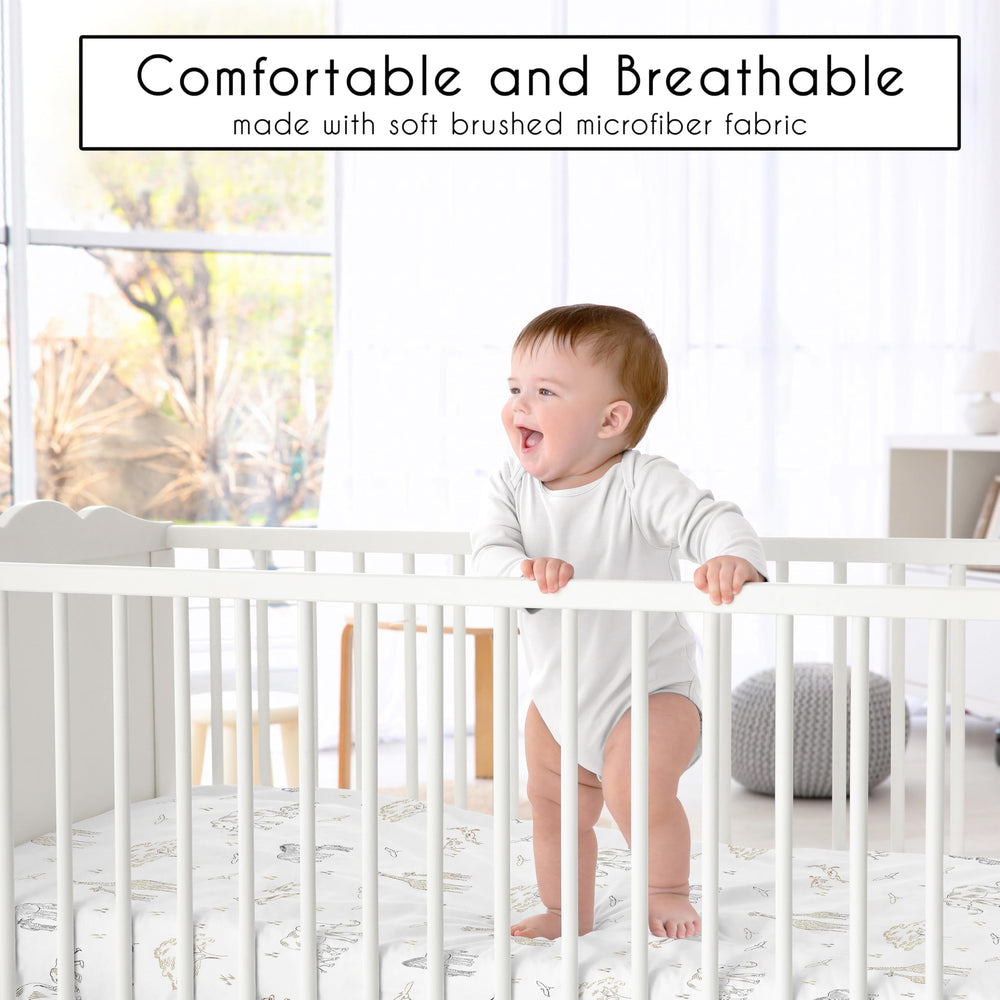 Sweet Jojo Designs fitted crib sheet Jungle Giraffe for a calming nursery