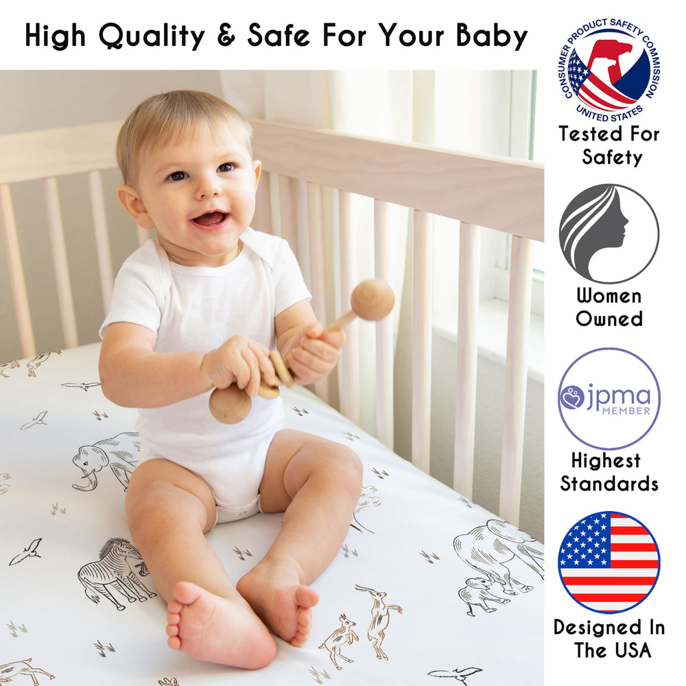 Sweet Jojo Designs fitted crib sheet Jungle Zebra in soft, durable fabric