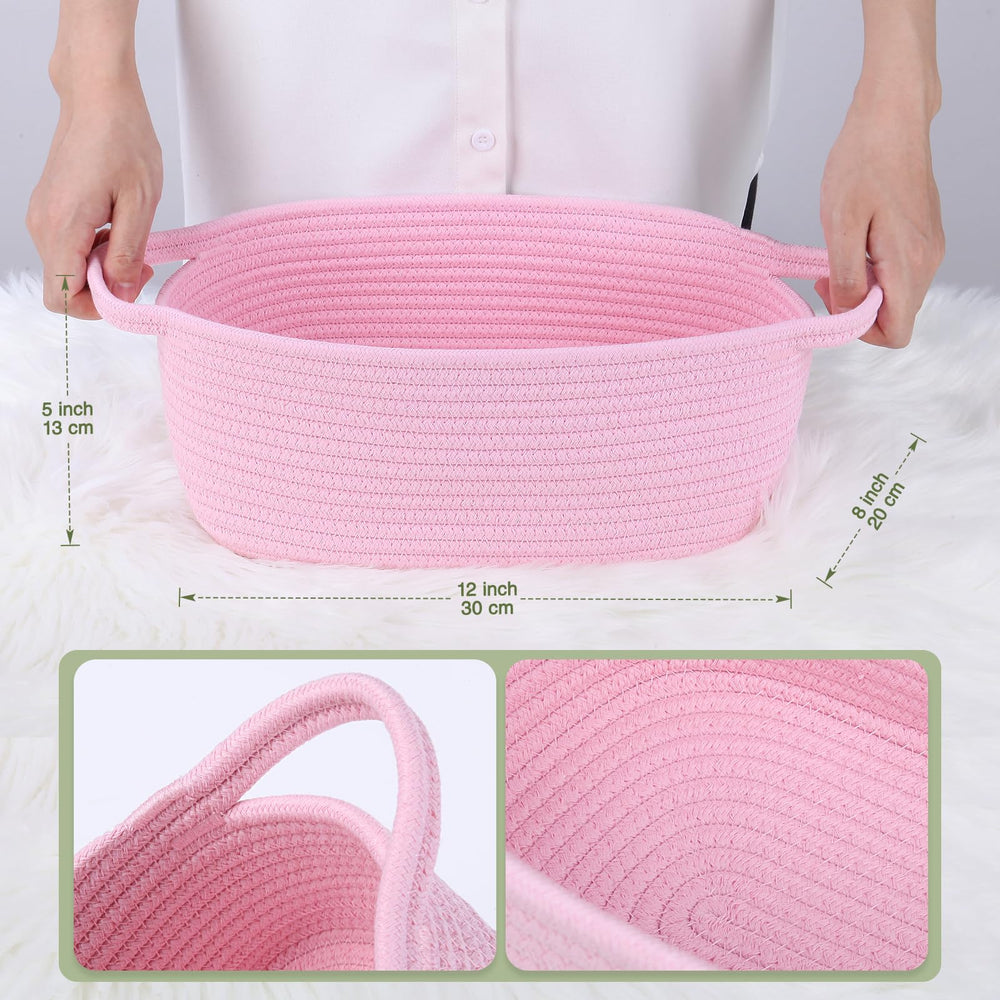 SweetMemo baby nursery organizer basket closeup highlights soft cotton and safe storage.