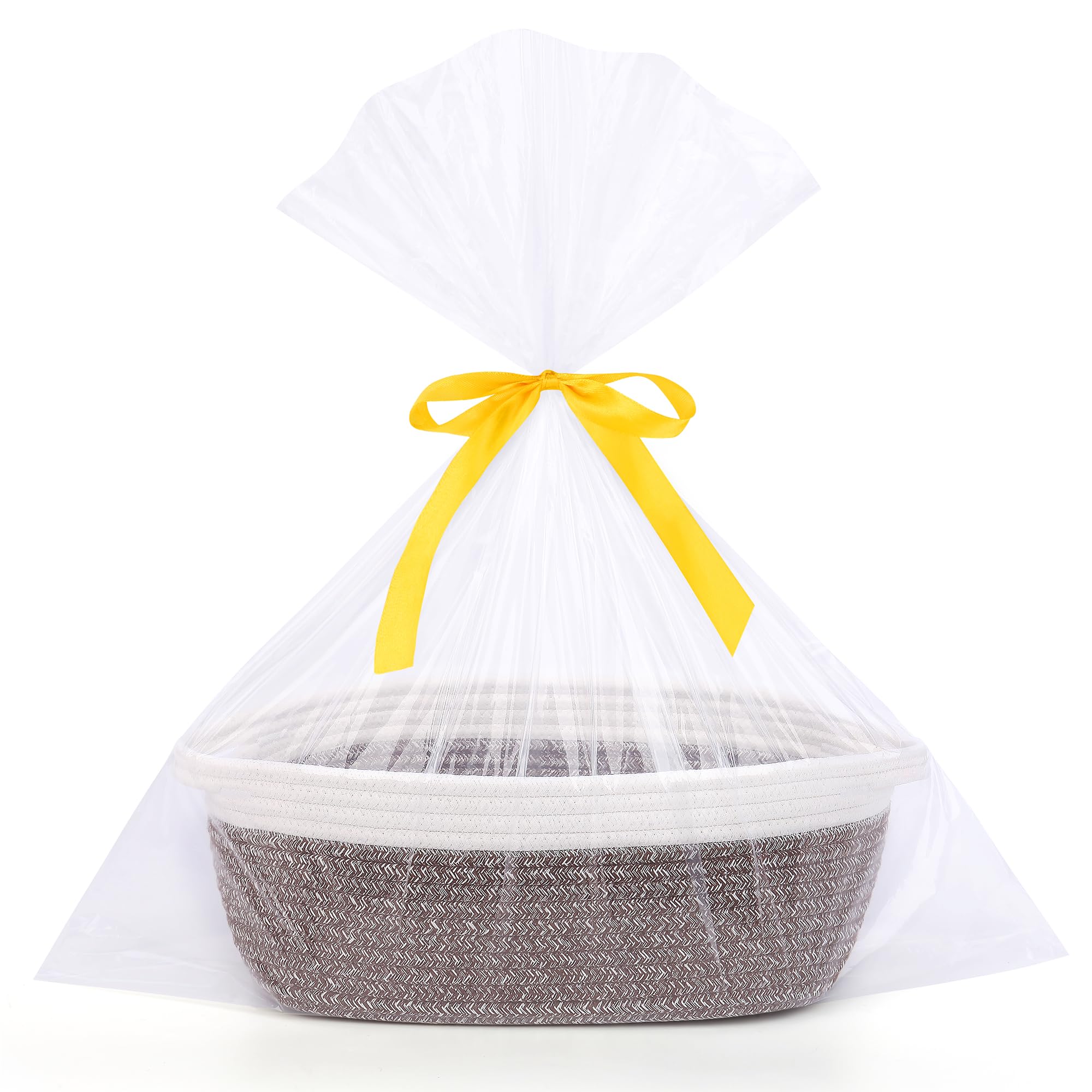 SweetMemo empty gift basket with handles for easy gift presentation