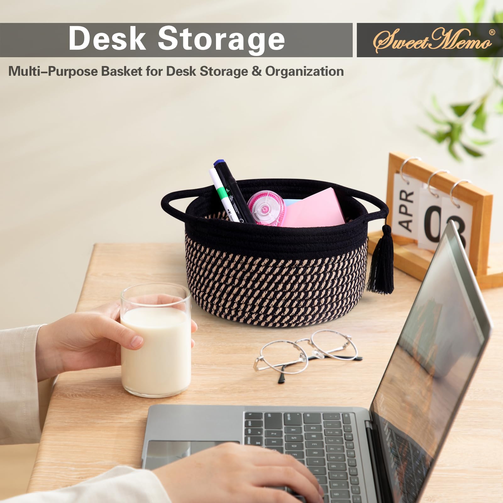 SweetMemo handwoven cotton rope texture highlights durable decorative detail