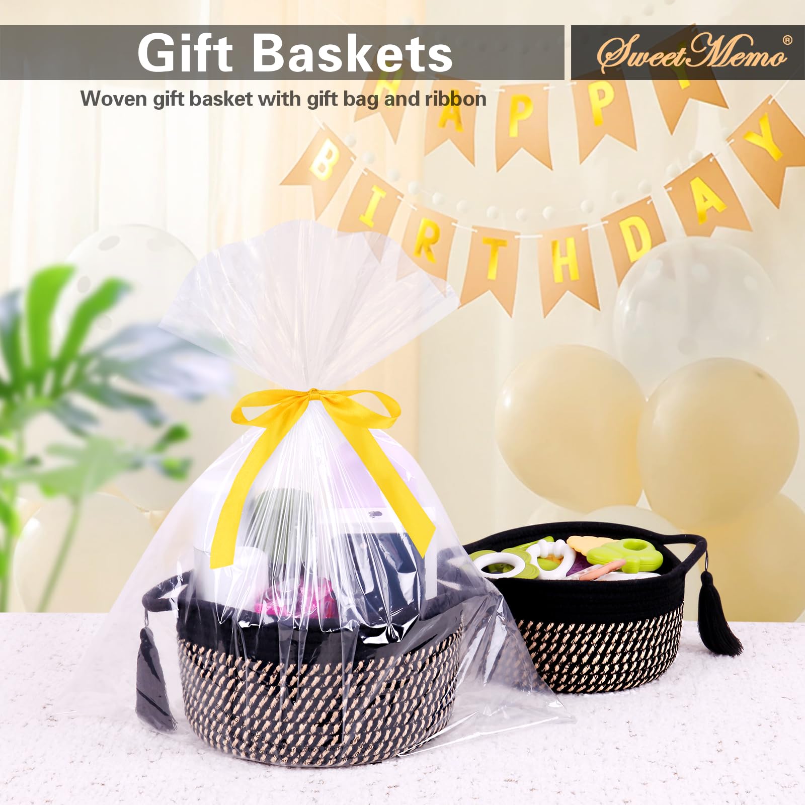 SweetMemo mini woven baskets in black and brown show craftsmanship
