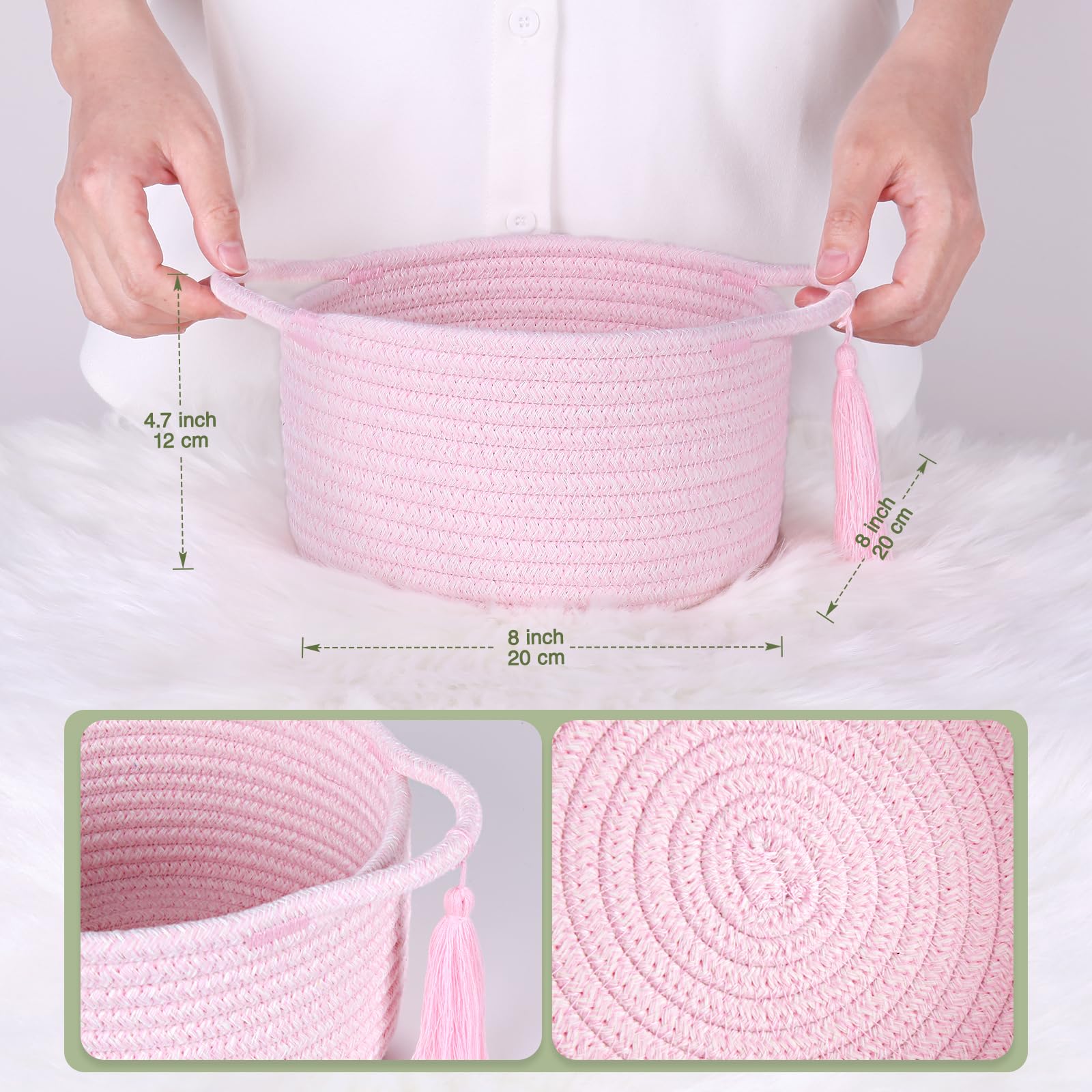 SweetMemo basket on nightstand beside lamp, ideal for small items and decor