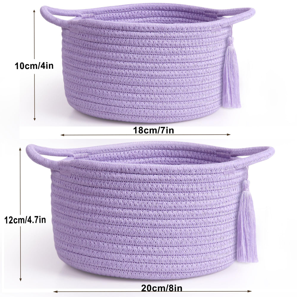 SweetMemo handwoven cotton rope design adds durable decor to nightstands.