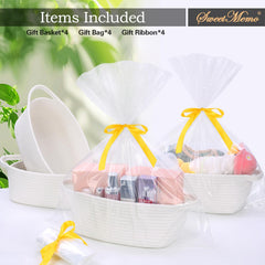 SweetMemo woven basket 12x8x5 creamwhite for tidy storage