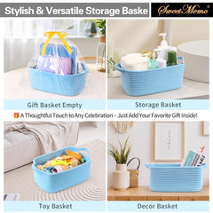 SweetMemo woven cotton rope basket closeup showing durable, skin-friendly material.