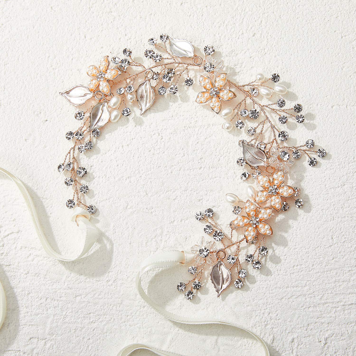 SWEETV headpiece detachable-satin-ribbon offers styling versatility