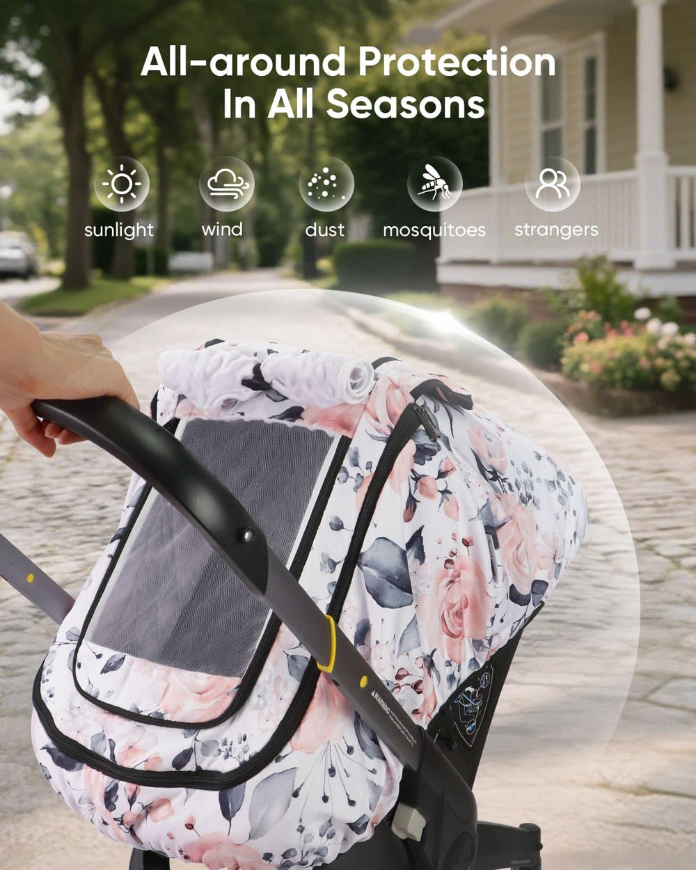 Sweetwavet car seat cover pink floral stroller-compatible fit across most seats