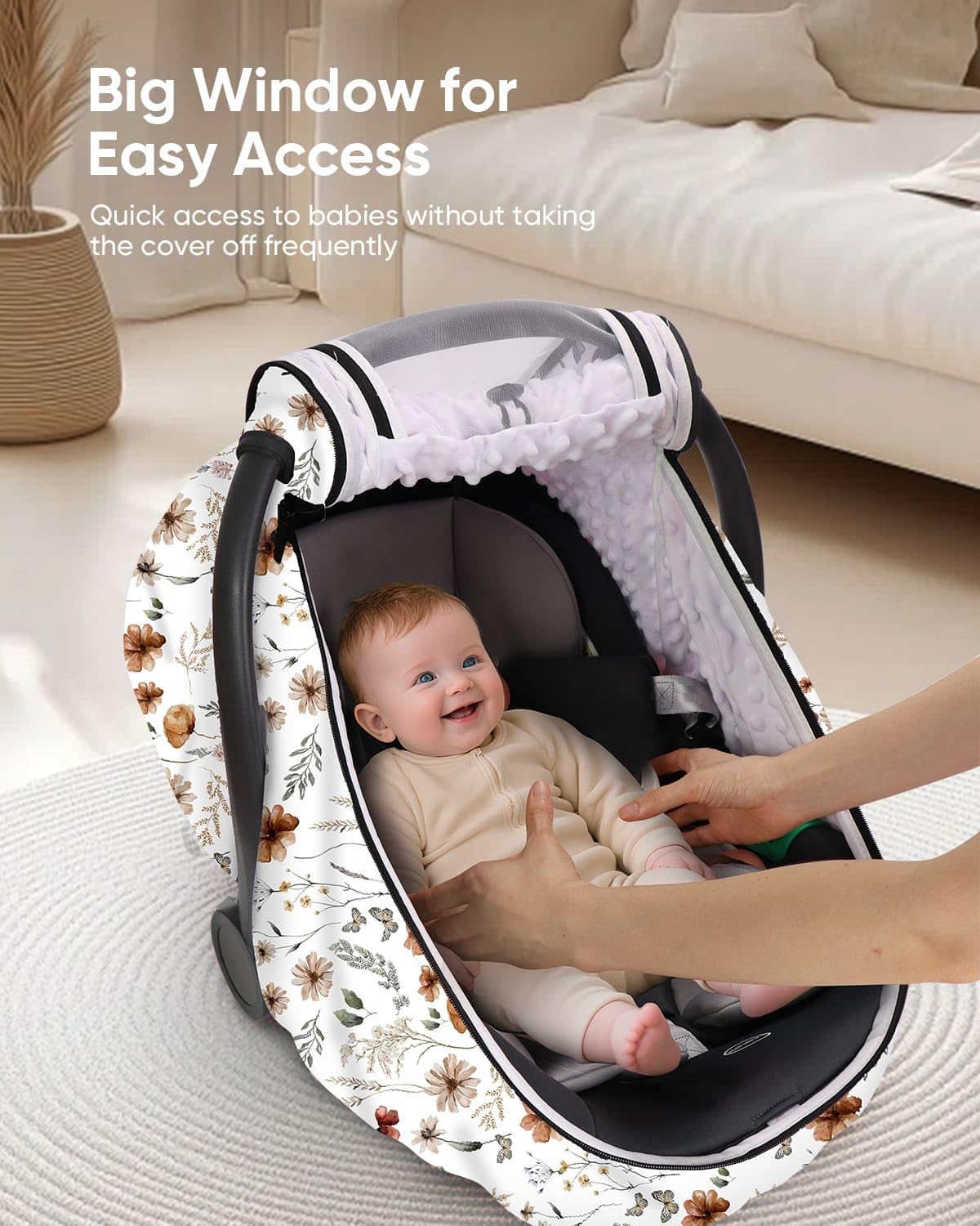 Sweetwavet car seat cover privacy wind-block closeup