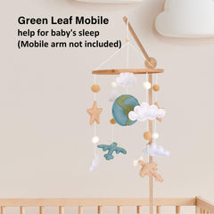 Sweety Baby wooden hoop airplane mobile with soft felt elements.