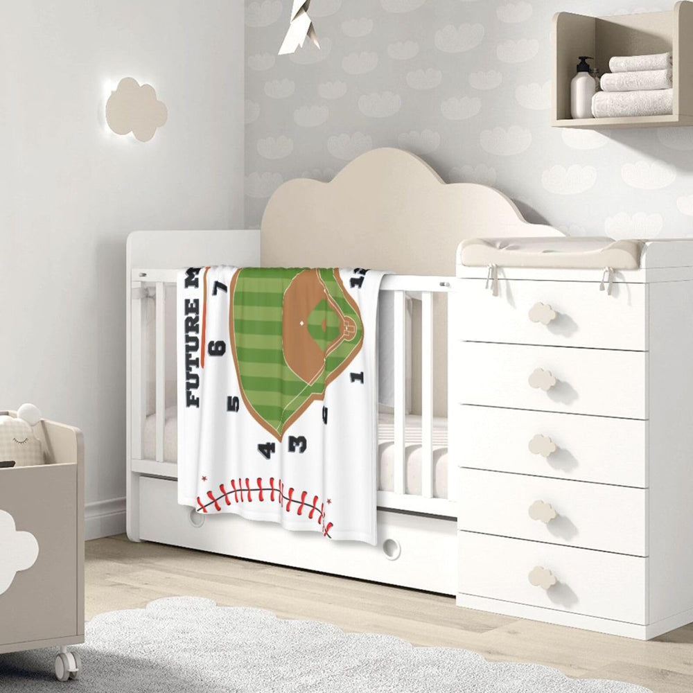Sweety Baby Baseball Blanket spread for baby milestones and candid smiles.