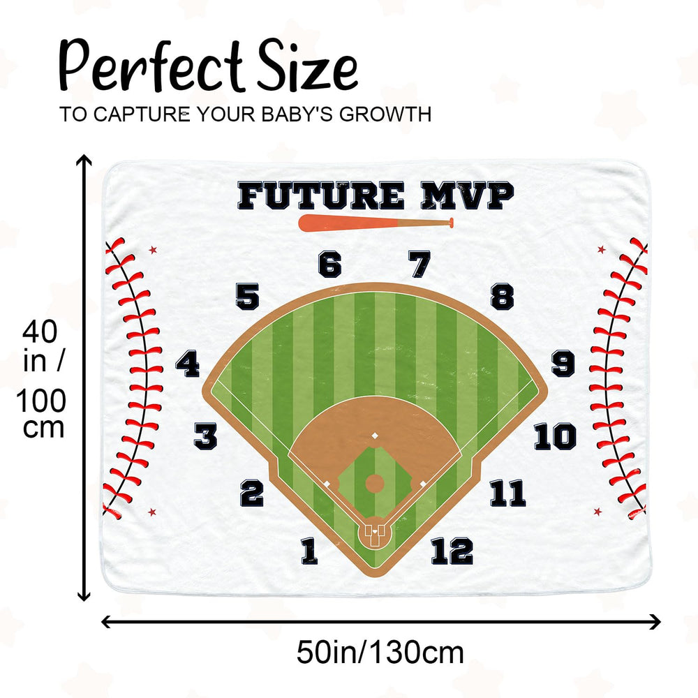 Sweety Baby Baseball Monthly Blanket backdrop ideal for baby photo sessions and milestone memories.