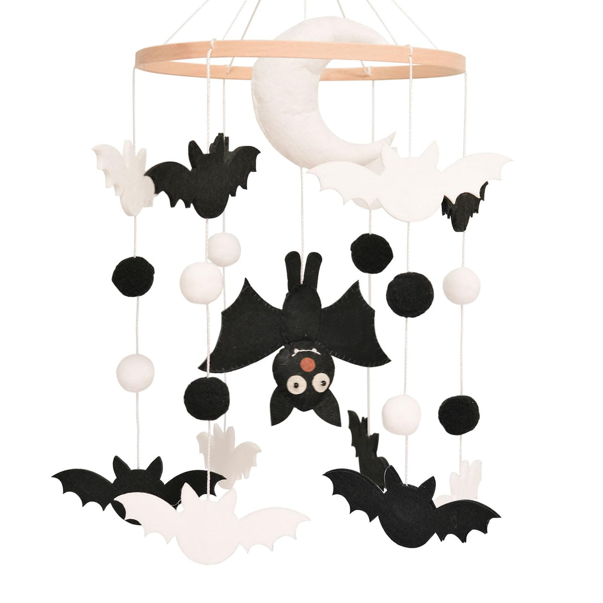 Sweety Baby bat mobile for crib aids visual tracking and calming focus.