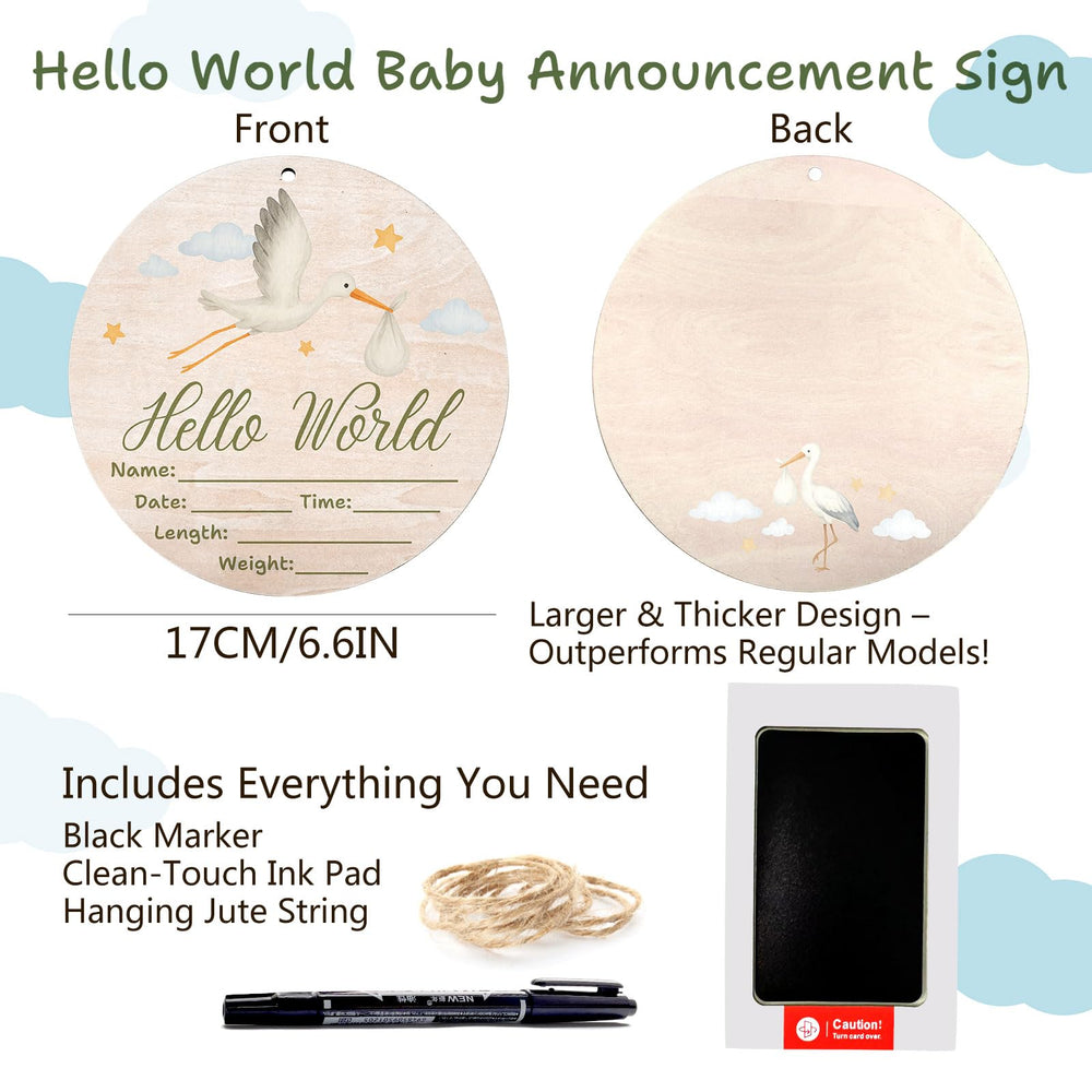 Sweety Baby black marker for easy personalization on the wooden sign