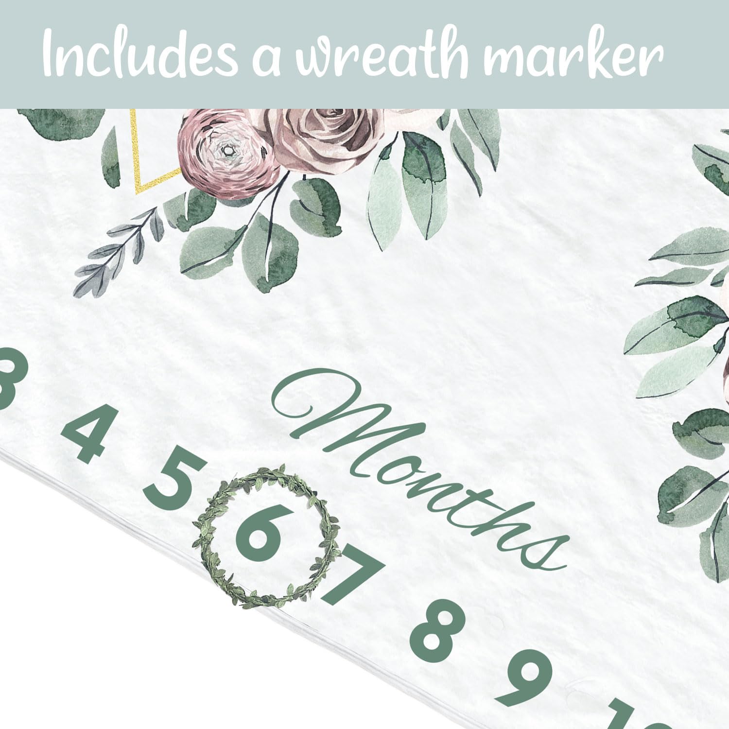 Sweety Baby boho flower design baby blanket adds decorative charm to nursery decor.