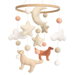 Sweety Baby dog theme mobile dog-figures provide visual engagement.