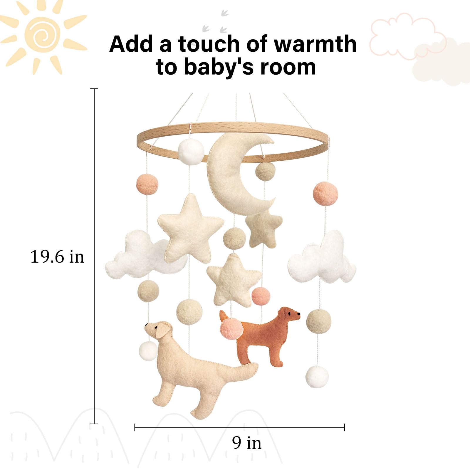 Sweety Baby dog theme mobile playard-setup enables portable nursery decor.