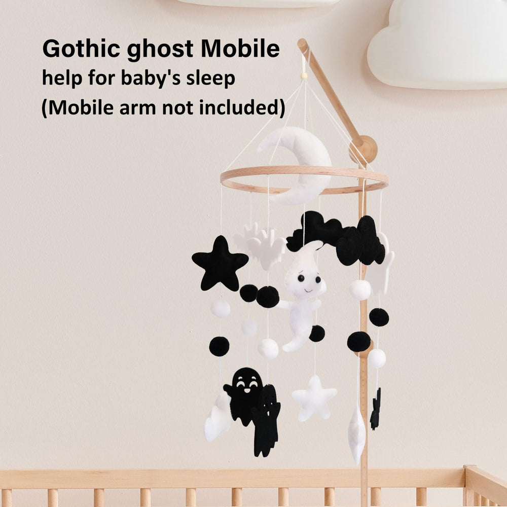 Sweety Baby Ghost Mobile moon emblem invites focused gazing during quiet time.