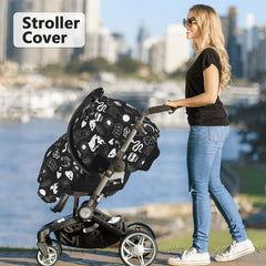 Sweety Baby Goth carseat cover showing double layer fabric for soft, cozy rides.