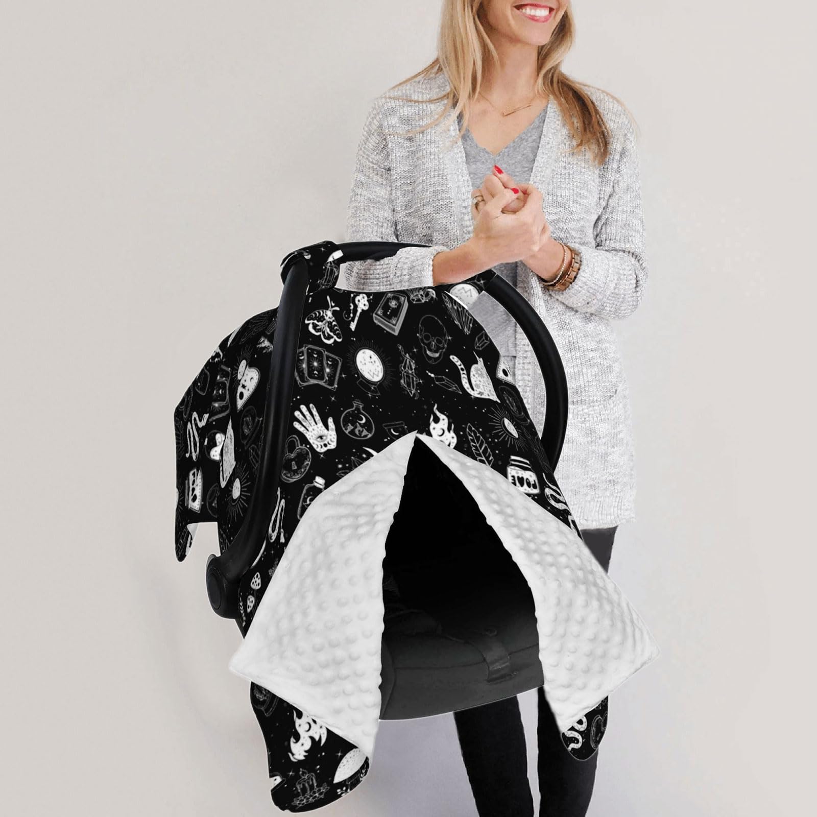 Sweety Baby Goth carseat cover with universal fit for most seats and strollers.