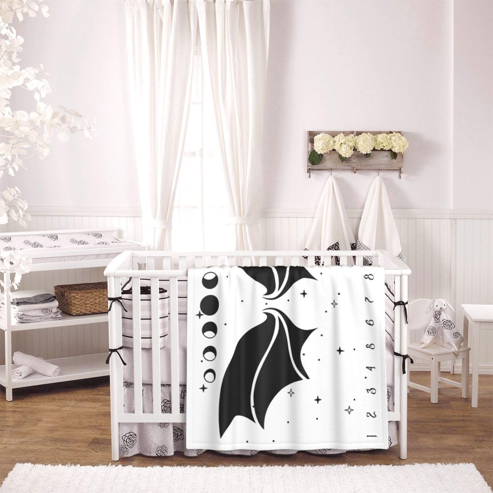 Sweety Baby Gothic Bat Monthly Blanket 40x50 inches folds for versatility and lasting use