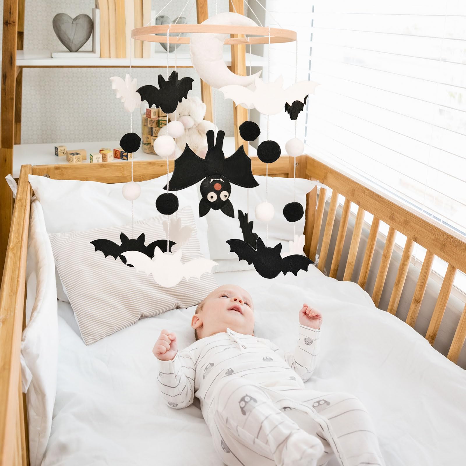 Sweety Baby hand-sewn plush mobile shows durable, soft details.