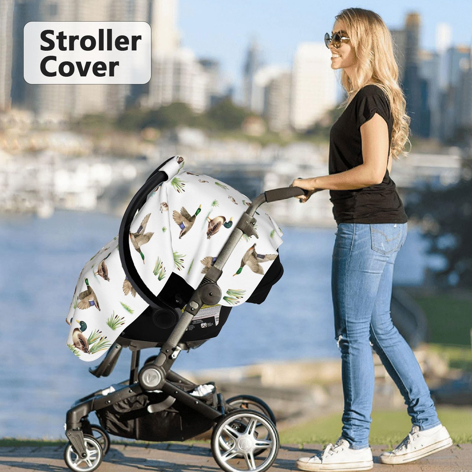 Sweety Baby Mallard Duck nursing cover doubles as privacy shield.