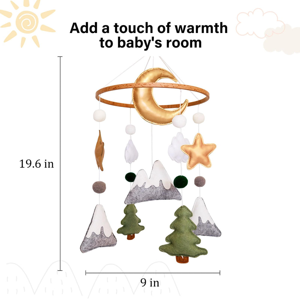 Sweety Baby Mobile Over Crib Height Angle demonstrates safe viewing and balance