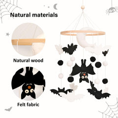 Sweety Baby moon mobile in nursery helps tiny eyes follow shapes.