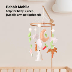 Sweety Baby mushroom-cloud forest mobile adds calm, neutral nursery decor.