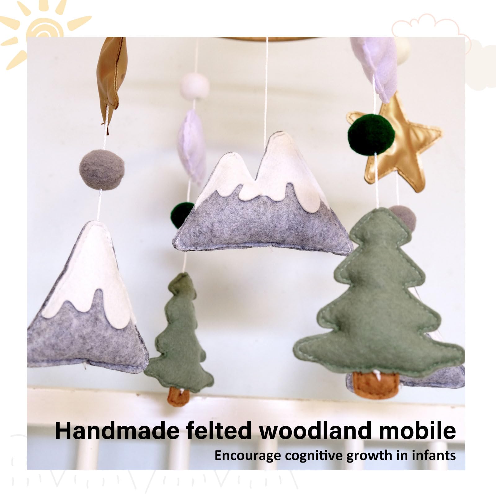 Sweety Baby Neutral Nursery Mobile blends with various decor styles for a timeless look