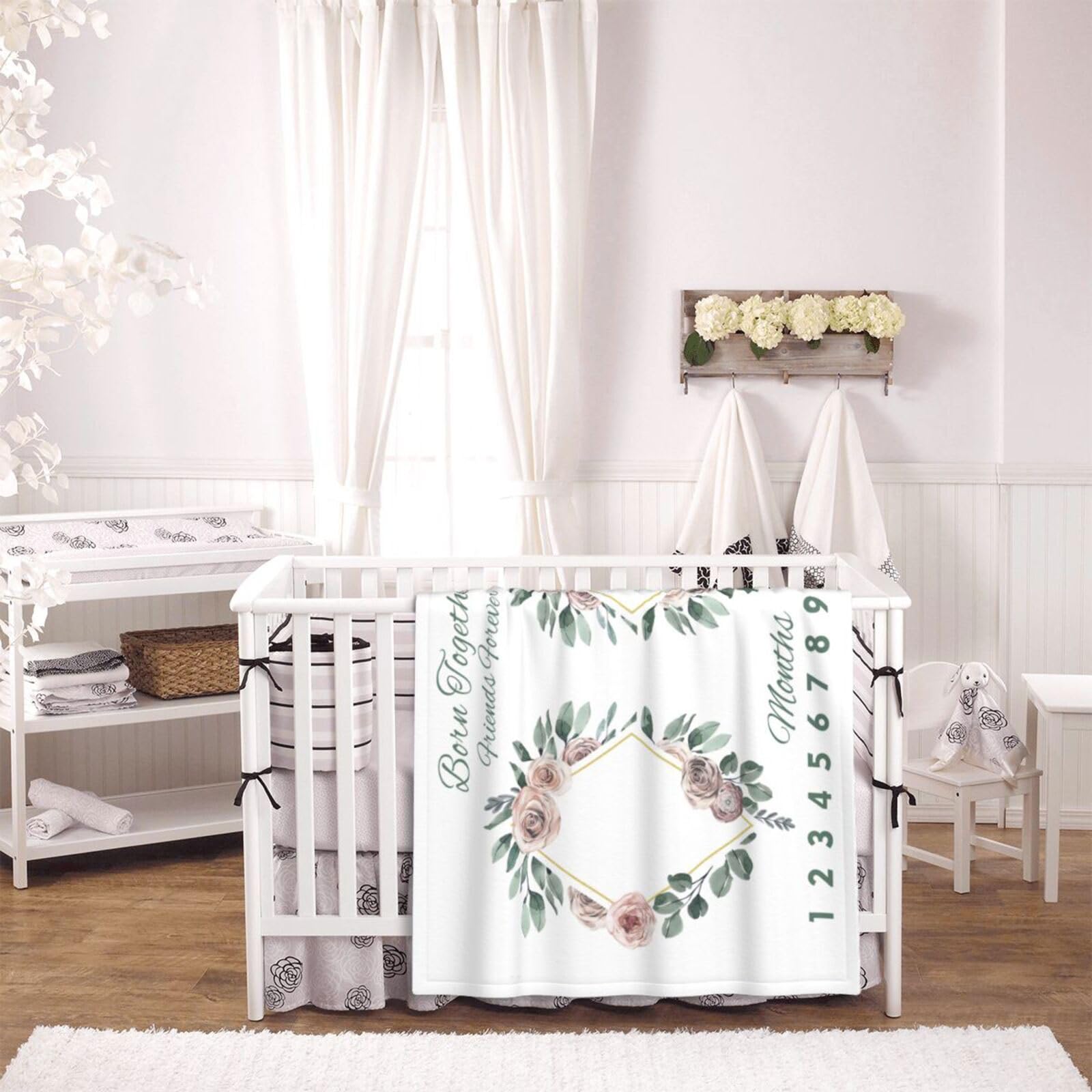 Sweety Baby nursery decor twins blanket adds long-lasting style to baby's room.