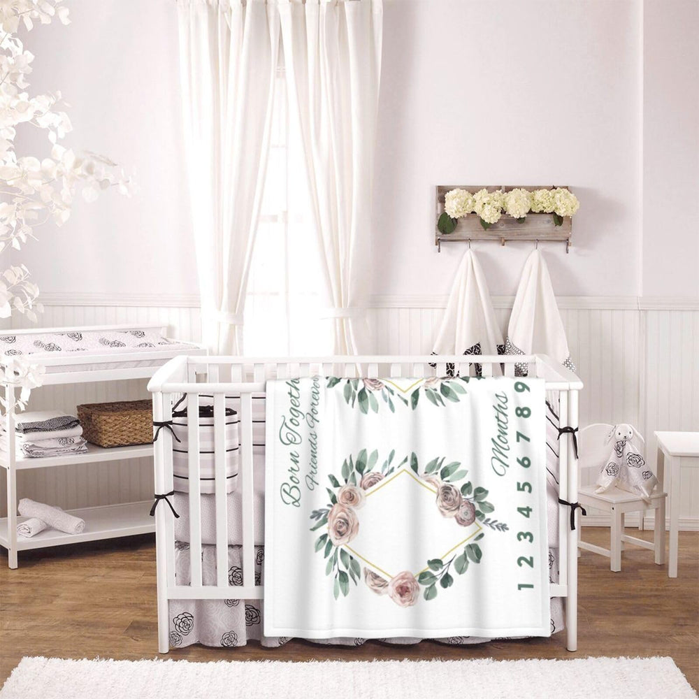 Sweety Baby nursery decor twins blanket adds long-lasting style to baby's room.