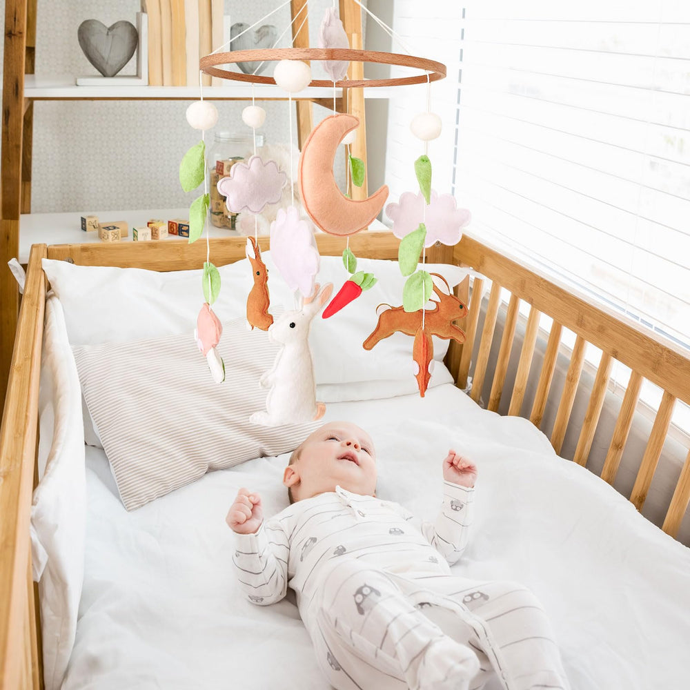 Sweety Baby plush-forest mobile engages baby with subtle movement and curiosity.
