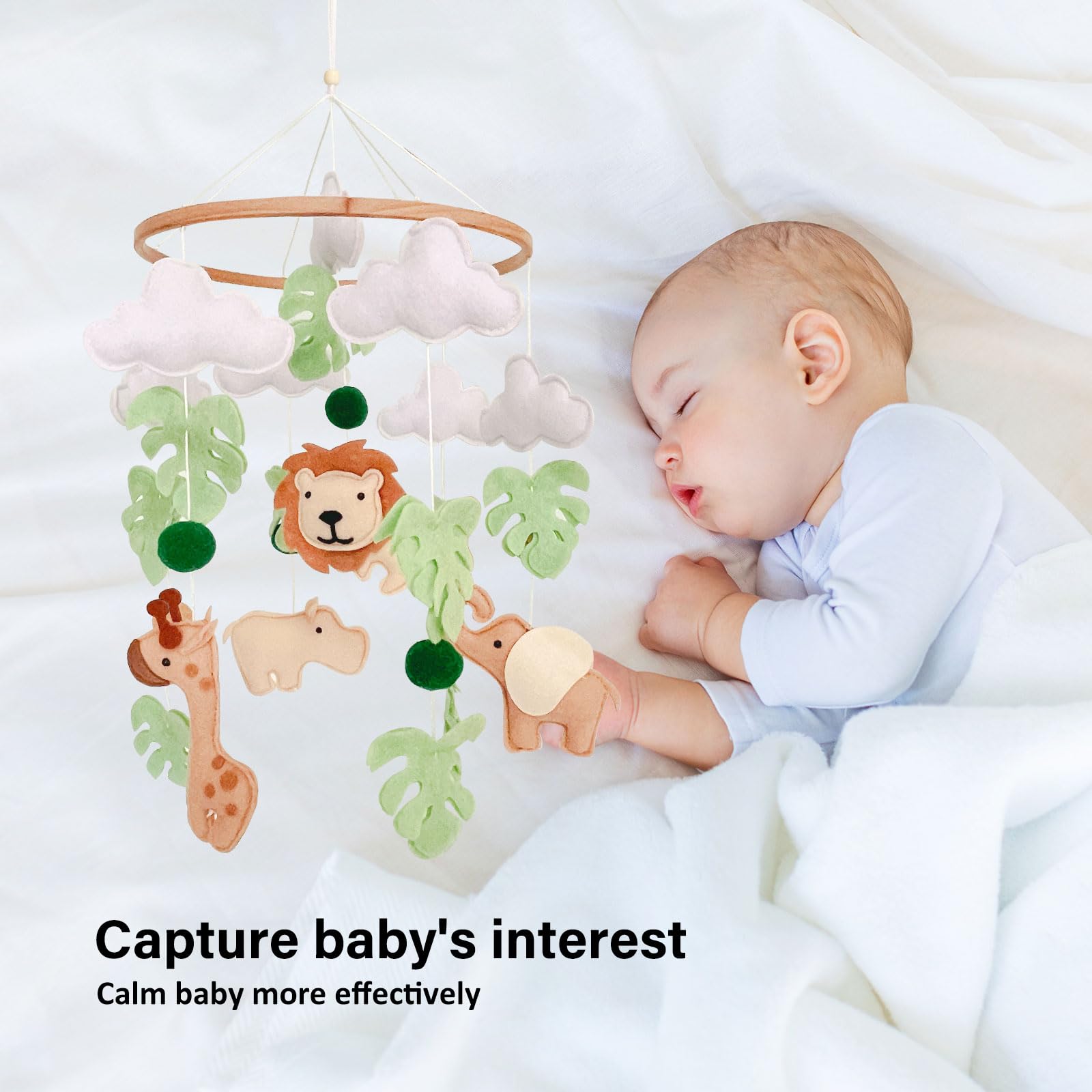 Sweety Baby Safari Mobile handsewn craftsmanship with adjustable positioning