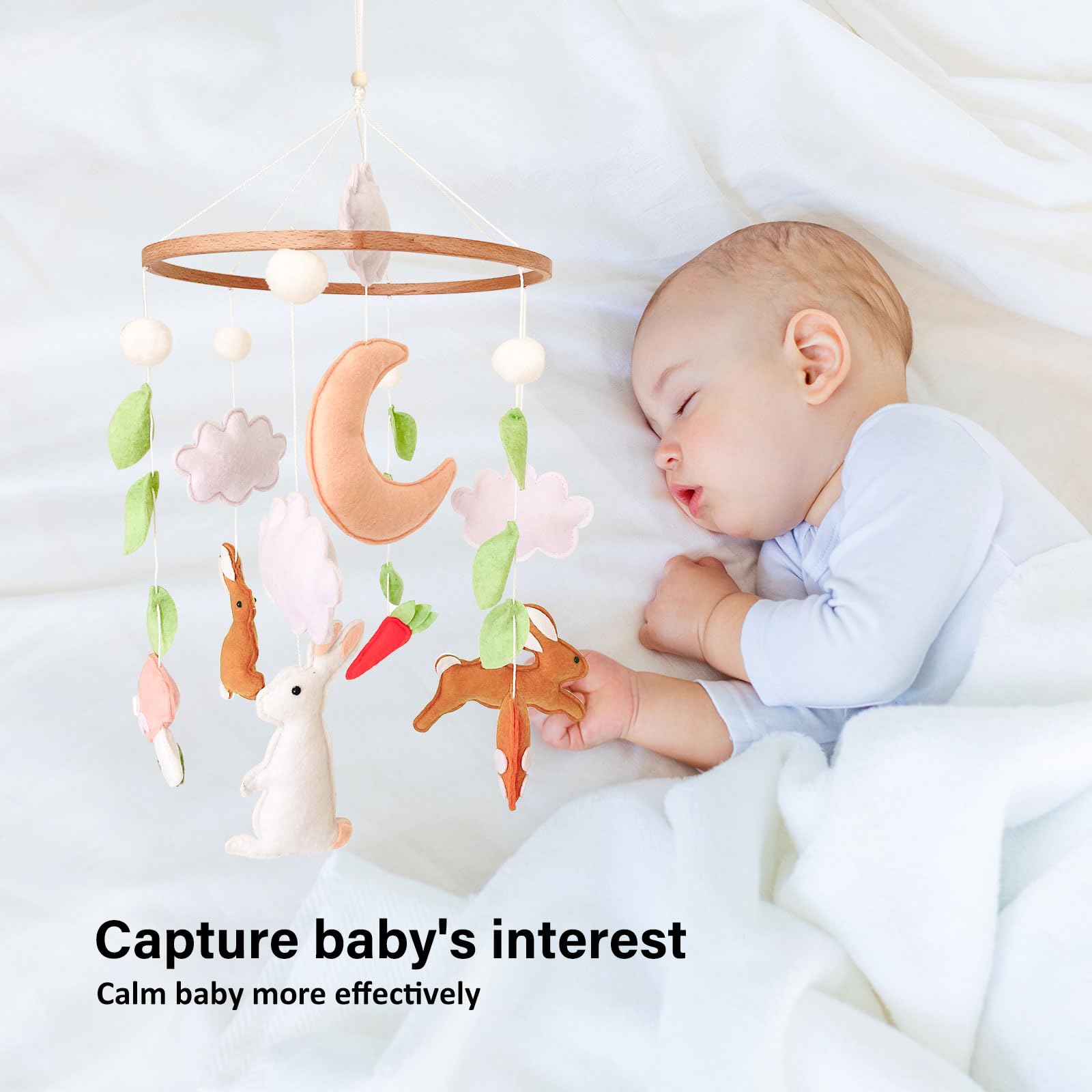 Sweety Baby soft forest mobile with plush animals best for cribs and bassinets.