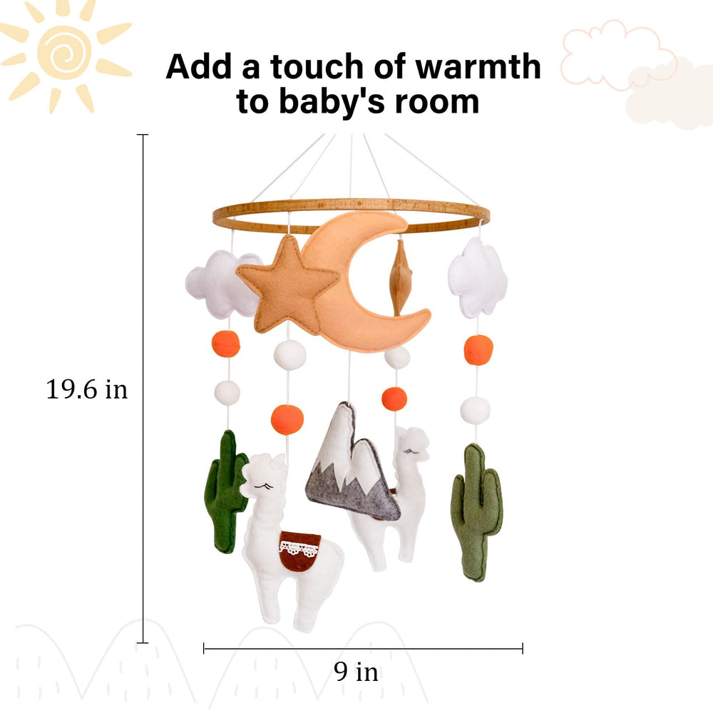 Sweety Baby soft-neutral-nursery-mobile blends ivory, beige, gray for versatile decor.