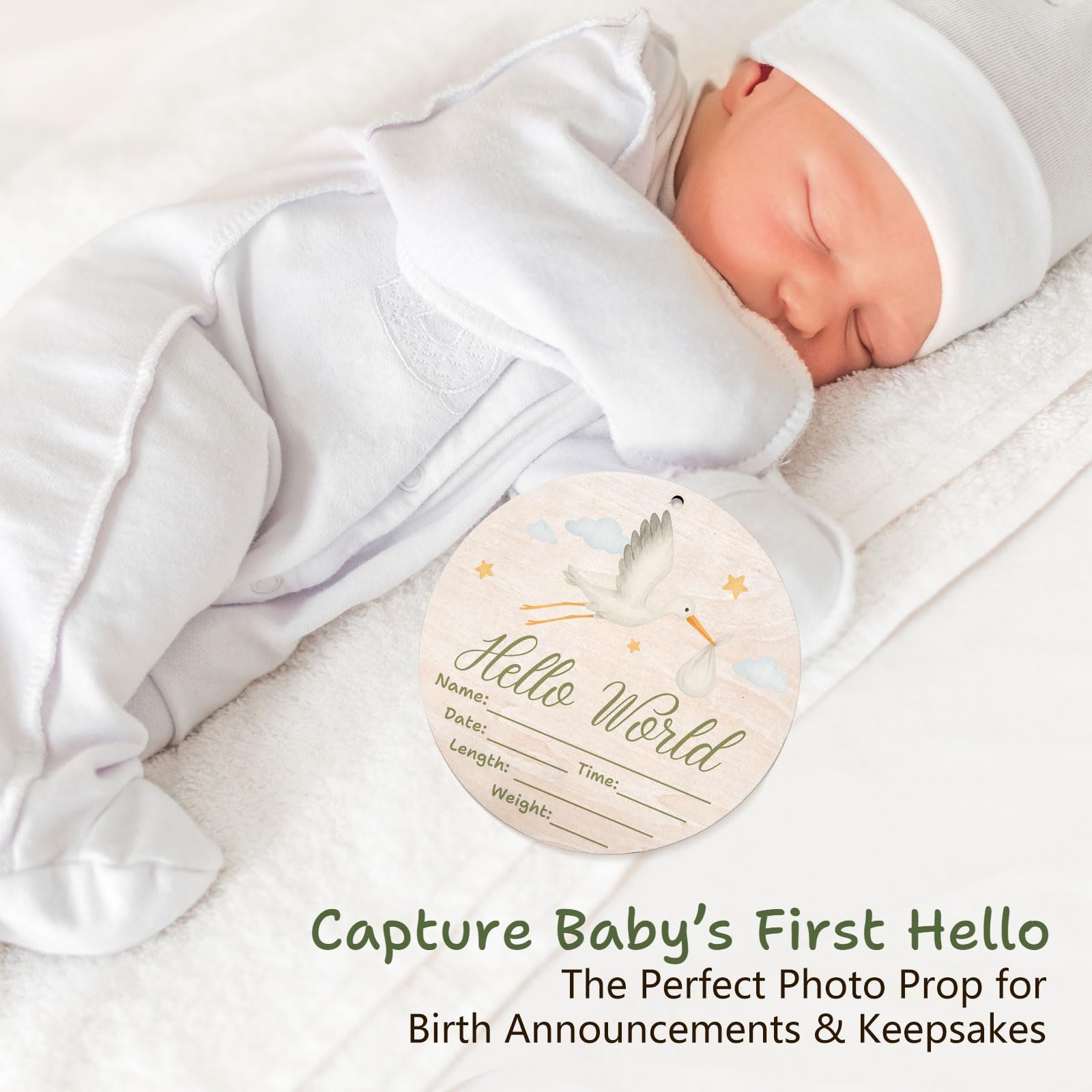 Sweety Baby stork themed nursery decor sign adds rustic charm to a baby's room