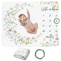 Sweety Baby Wildflower Monthly Blanket provides a cozy backdrop for monthly photoshoots and snuggles