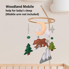 Sweety Baby Woodland Mobile moon and stars create dreamy nighttime ambiance.