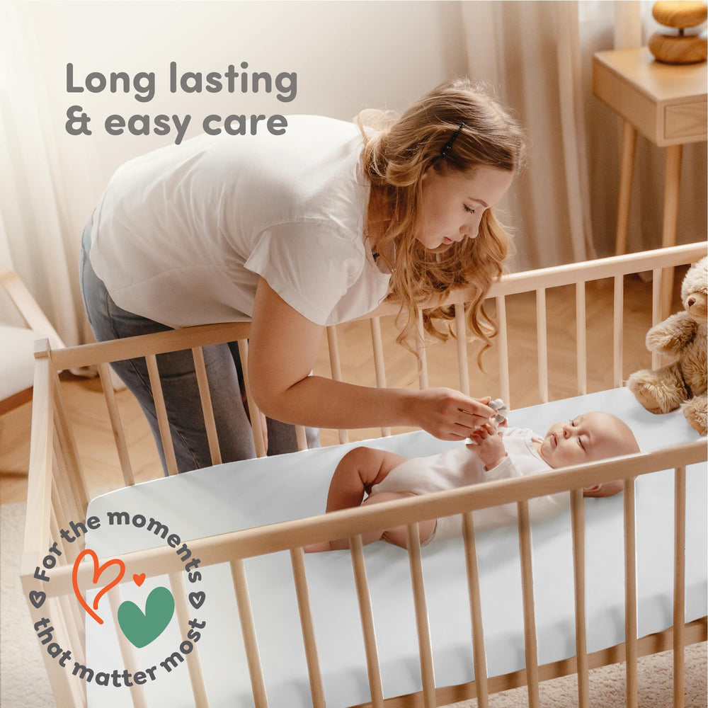 Sweety Fox baby nursery scene with white crib sheets and calm setup