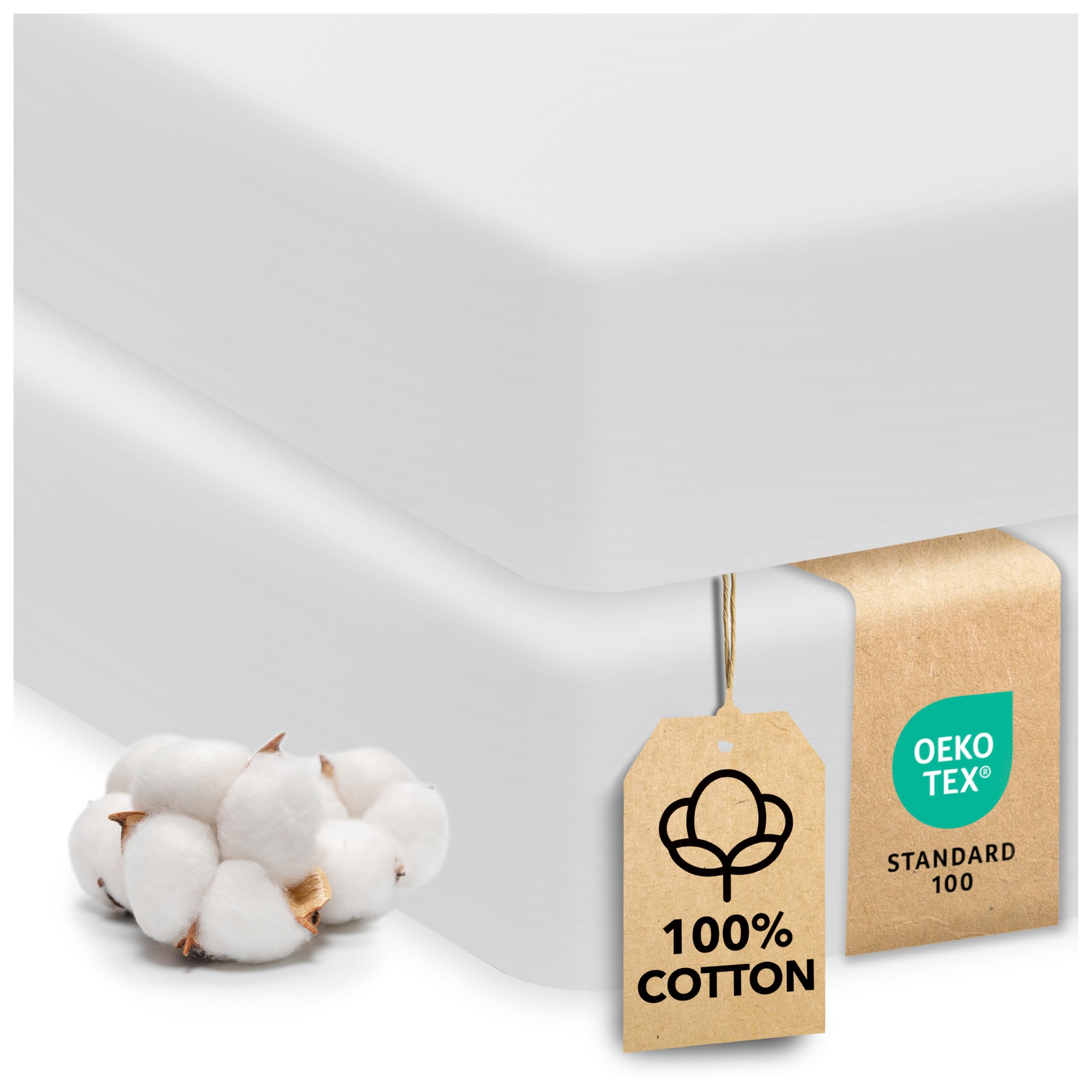 Sweety Fox cotton crib sheets 2-pack on crib mattress provide a soft, breathable sleep surface