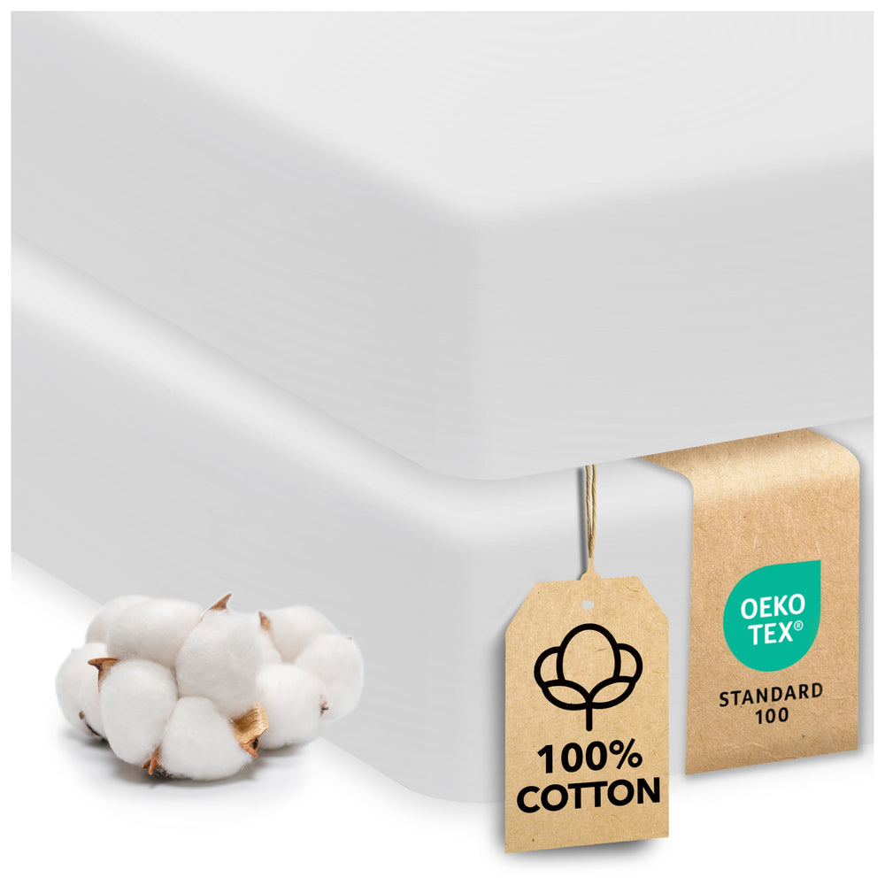Sweety Fox cotton crib sheets 2-pack on crib mattress provide a soft, breathable sleep surface