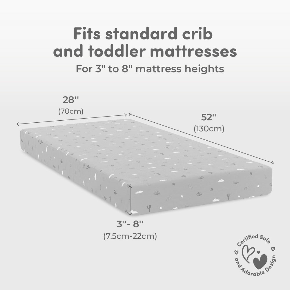 Sweety Fox cotton crib sheets mini-crib fit illustrates versatile nursery setup