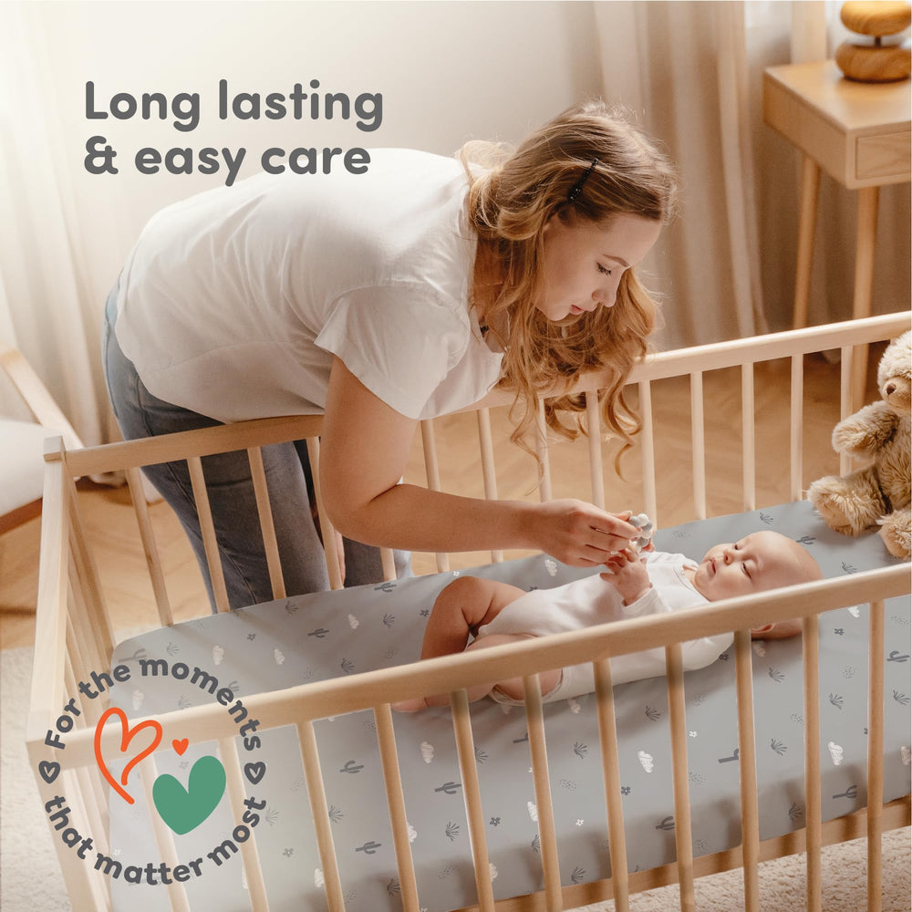 Sweety Fox cotton crib sheets nursery-setup scene emphasizes easy care and daily use