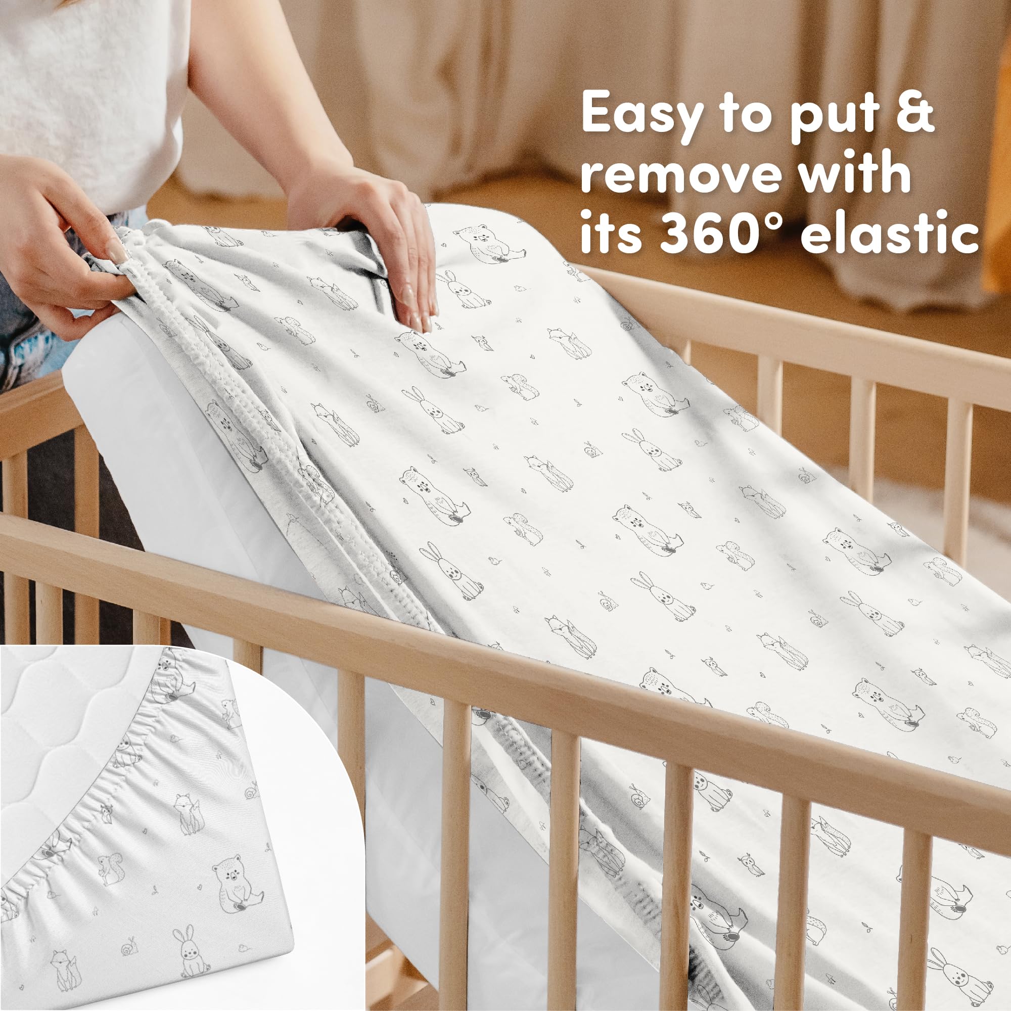 Sweety Fox neutral-design woodland nursery setup with versatile sheets