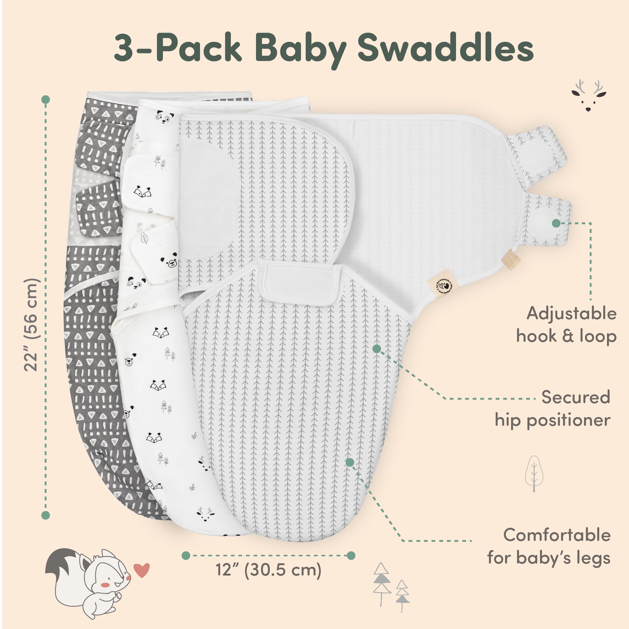 Sweety Fox organic cotton swaddle closeup highlights skin-friendly fabric.